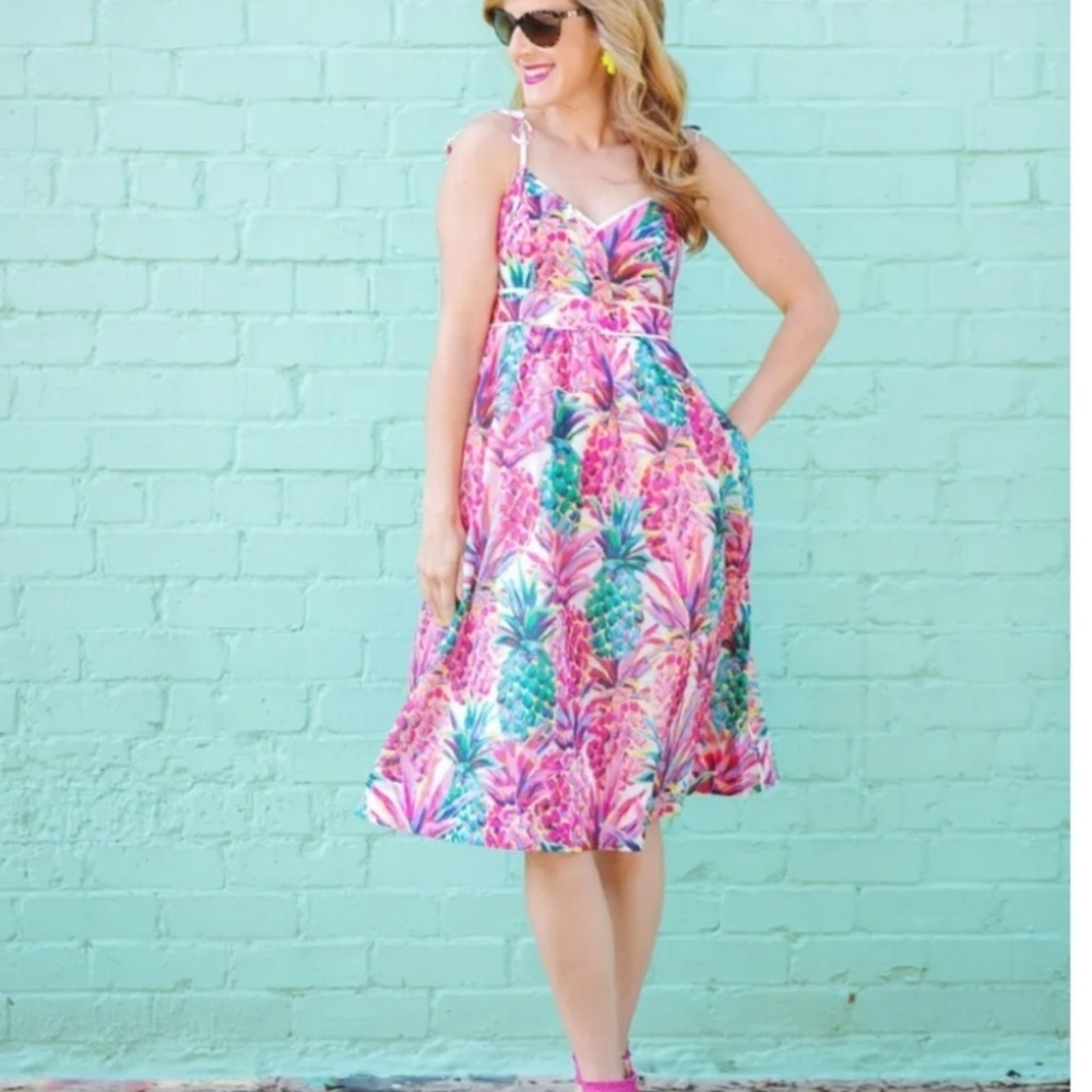 J.Crew Ratti Pineapple Summer Dress- size 14 
Hard to find!! - Picture 3 of 13